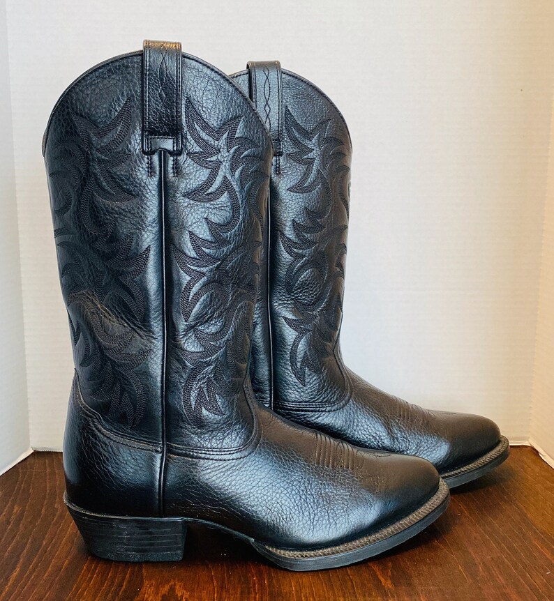 NWOB, Ariat Men's Black Leather Cowboy Boots, 9D. Etsy