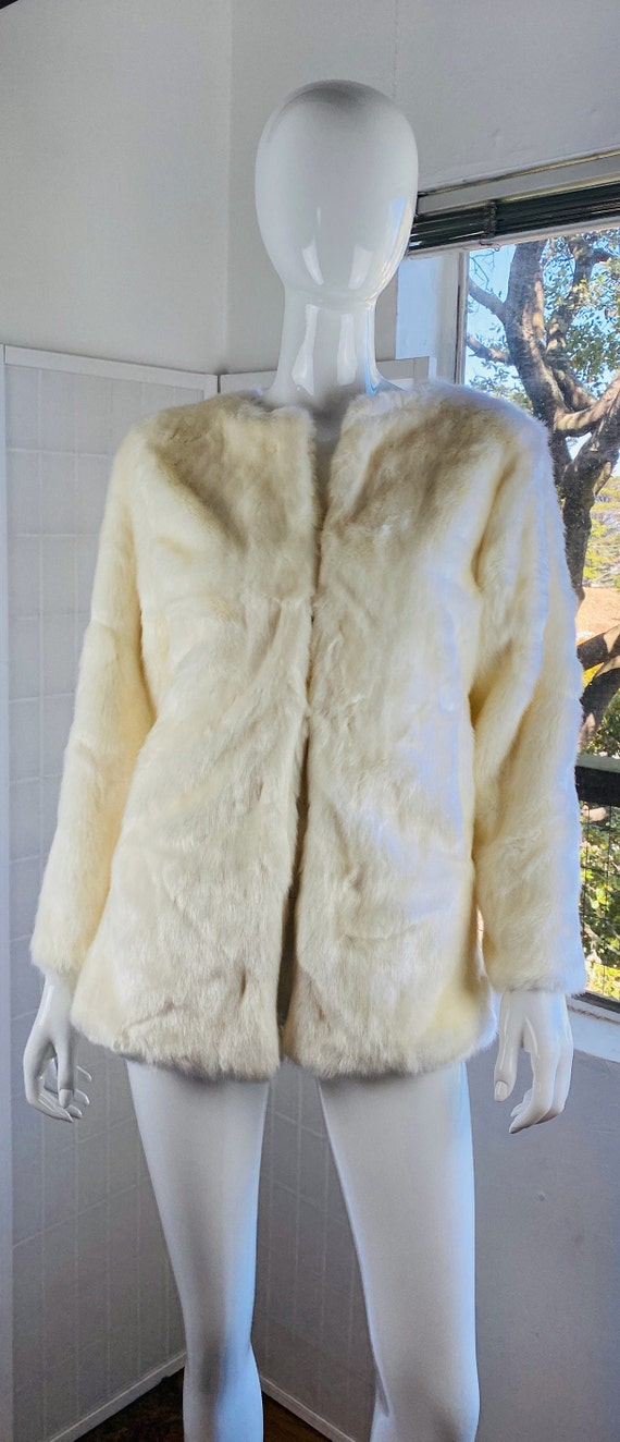 Vintage Salini Salian, white faux fur cocktail ja… - image 4