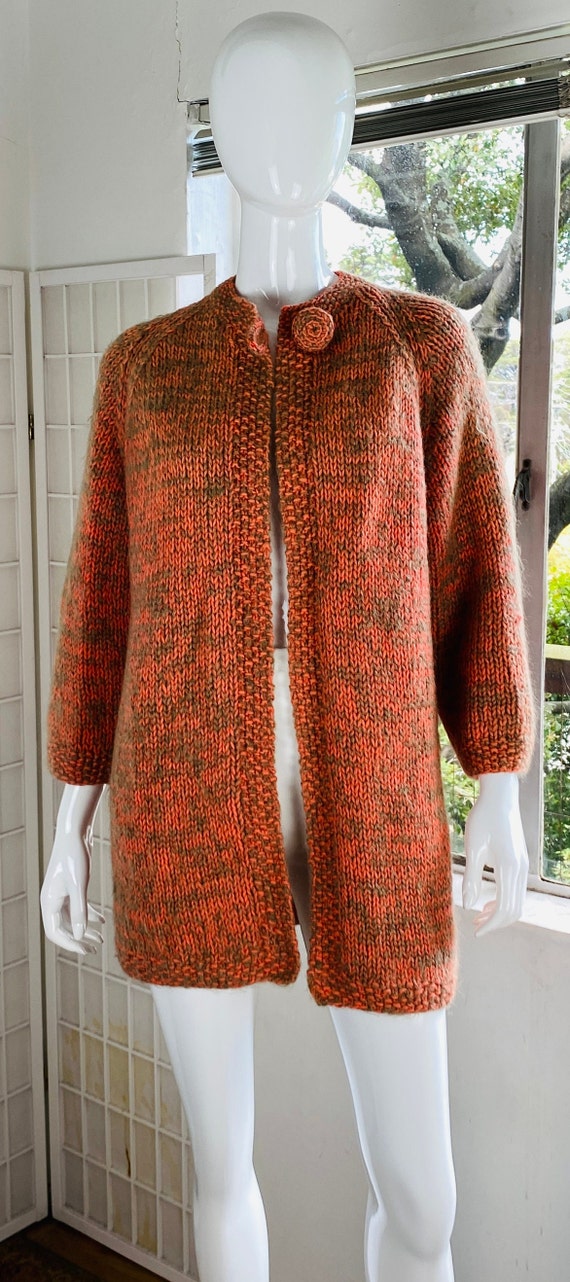 Vintage hand knit lined sweater, M. - image 2