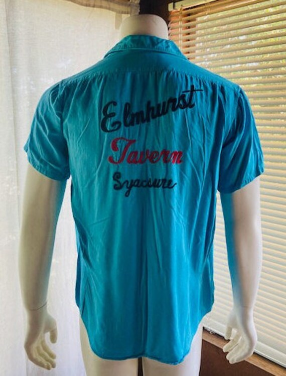 Vintage Blue Rayon Bowling Shirt, Xl. - Etsy