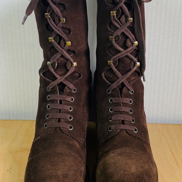 Bottes Vintage Stéphane Kélian - Taille 36,5 Marron Fauve - Cuir - Talon Haut - Occasion