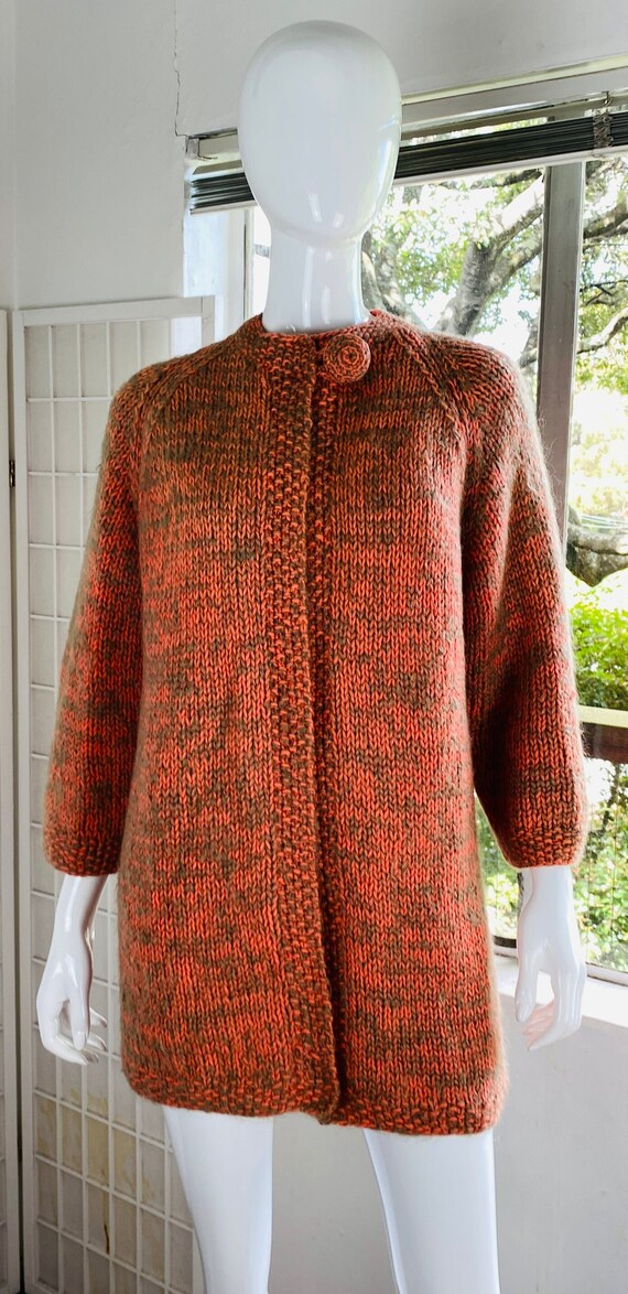 Vintage hand knit lined sweater, M. - image 4