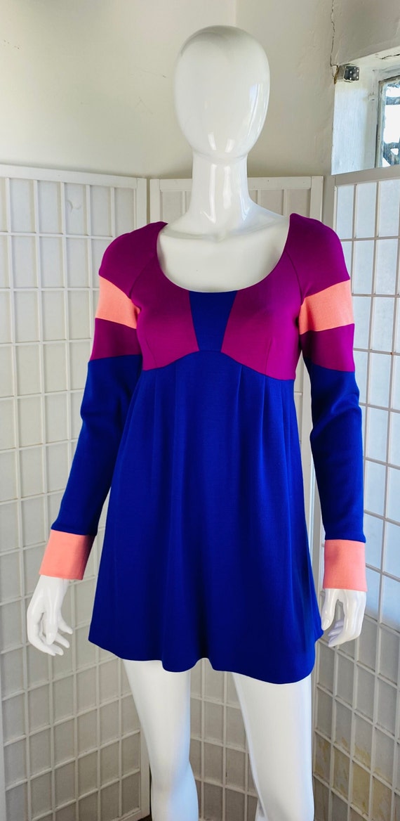 NWT, Emilio Pucci Color block Pattern Mini Dress,… - image 5