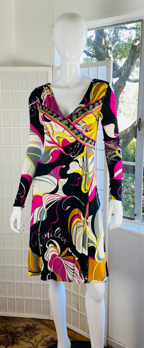 NWT Emilio Pucci silk jersey multi colored dress, 