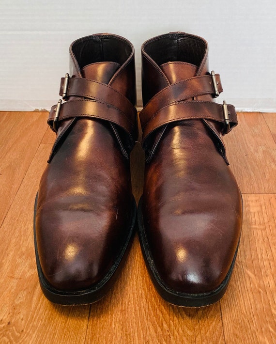 Donald Pliner Mens Zigor Leather Monk Strap Dress Boots 9 M. Etsy