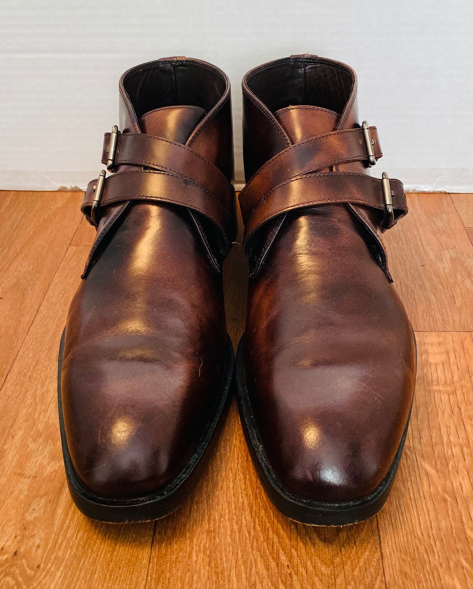 Triple monk shop strap shoes