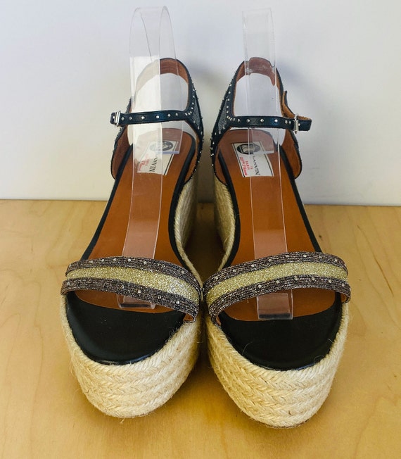 Vintage Lanvin, Paris, Esperdrille Wedge Shoe, 39… - image 1