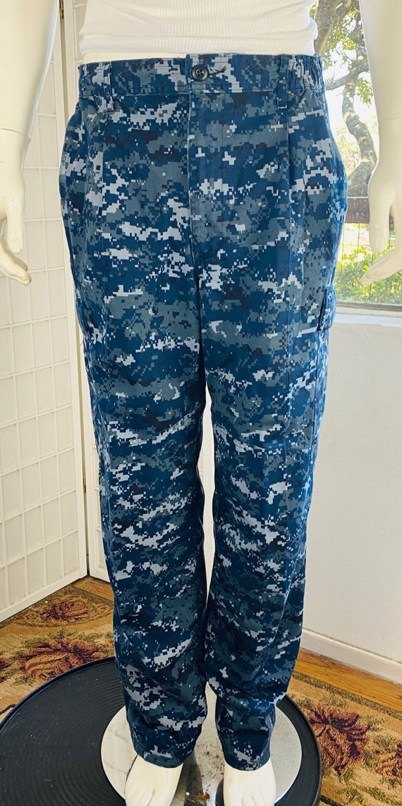 Vintage Military Blue Digital-Camouflage-Cargo Poc