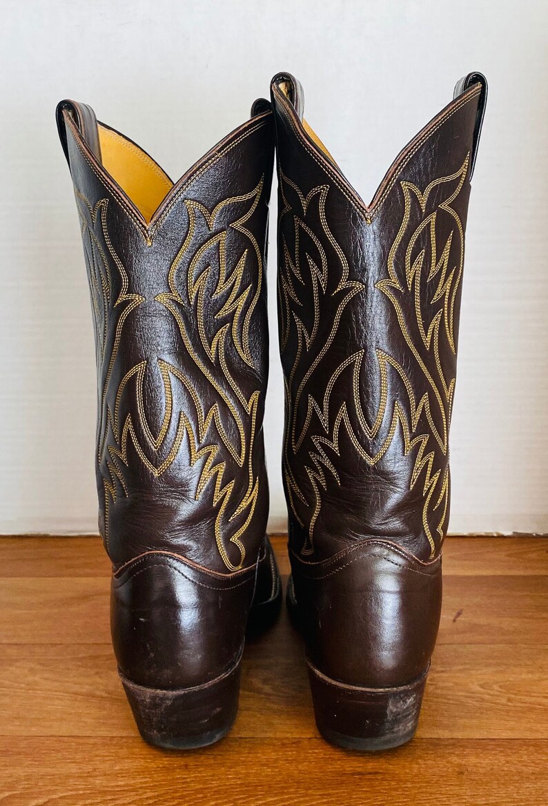 Bottes Justin Boots Dillon En Cuir De Vache – Bout Carré – Marron – Taille Large E – Neuf Avec Emballage