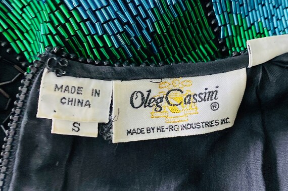 Vintage Oleg Cassini, Hong Kong, multicolor beade… - image 3