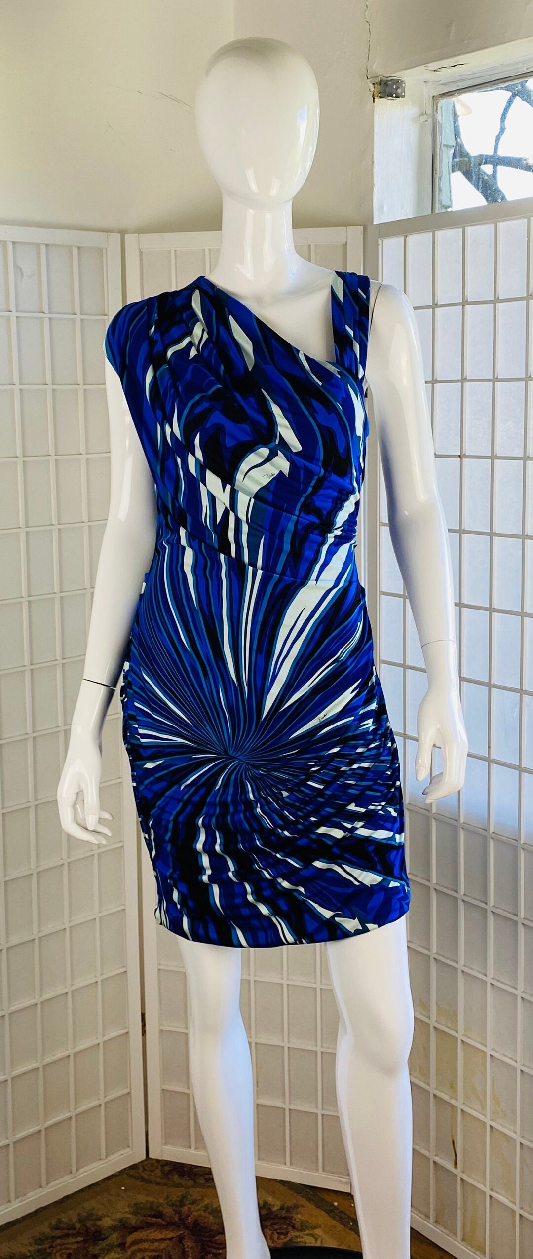 Emilio Pucci Blue Jersey Dress, 10. - Etsy