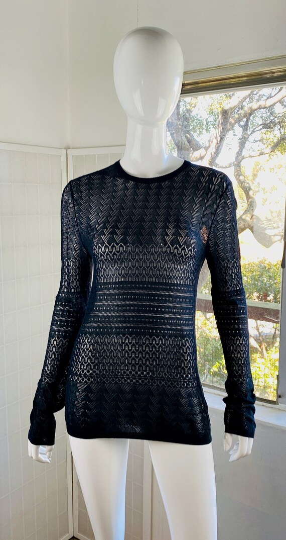 PROENZA SCHOULER Black Silk Crew Neck Sweater, L.