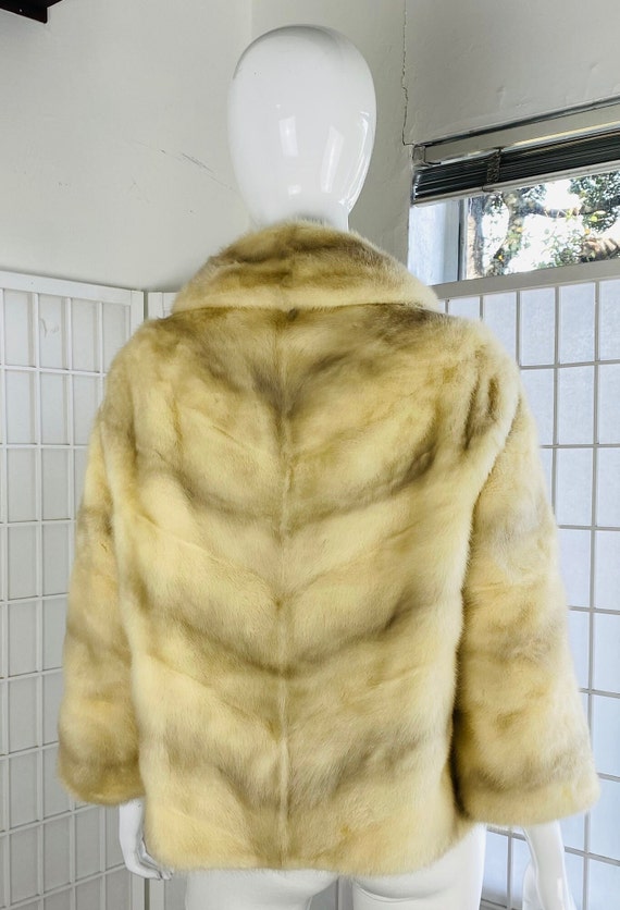 Vintage Mink lined jacket w/ rhinestone set butto… - image 3
