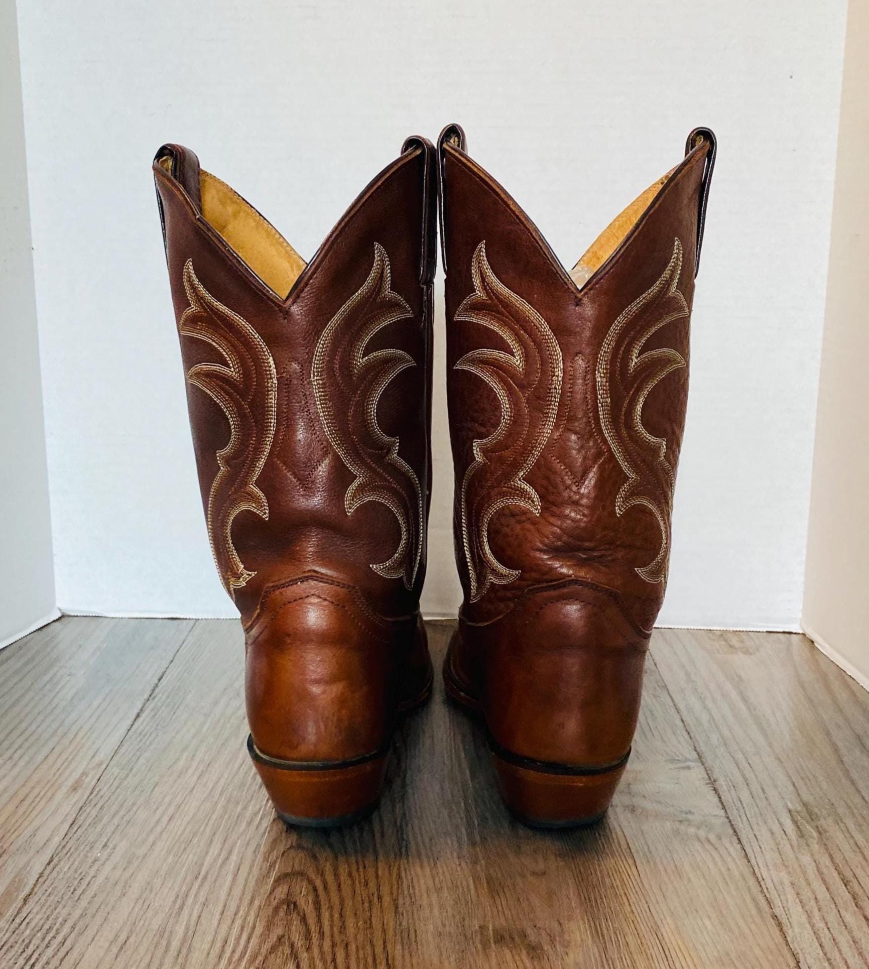 VINTAGE, USA, Justin Women Roper Bay Apache Leather Western Boots, 9 B ...
