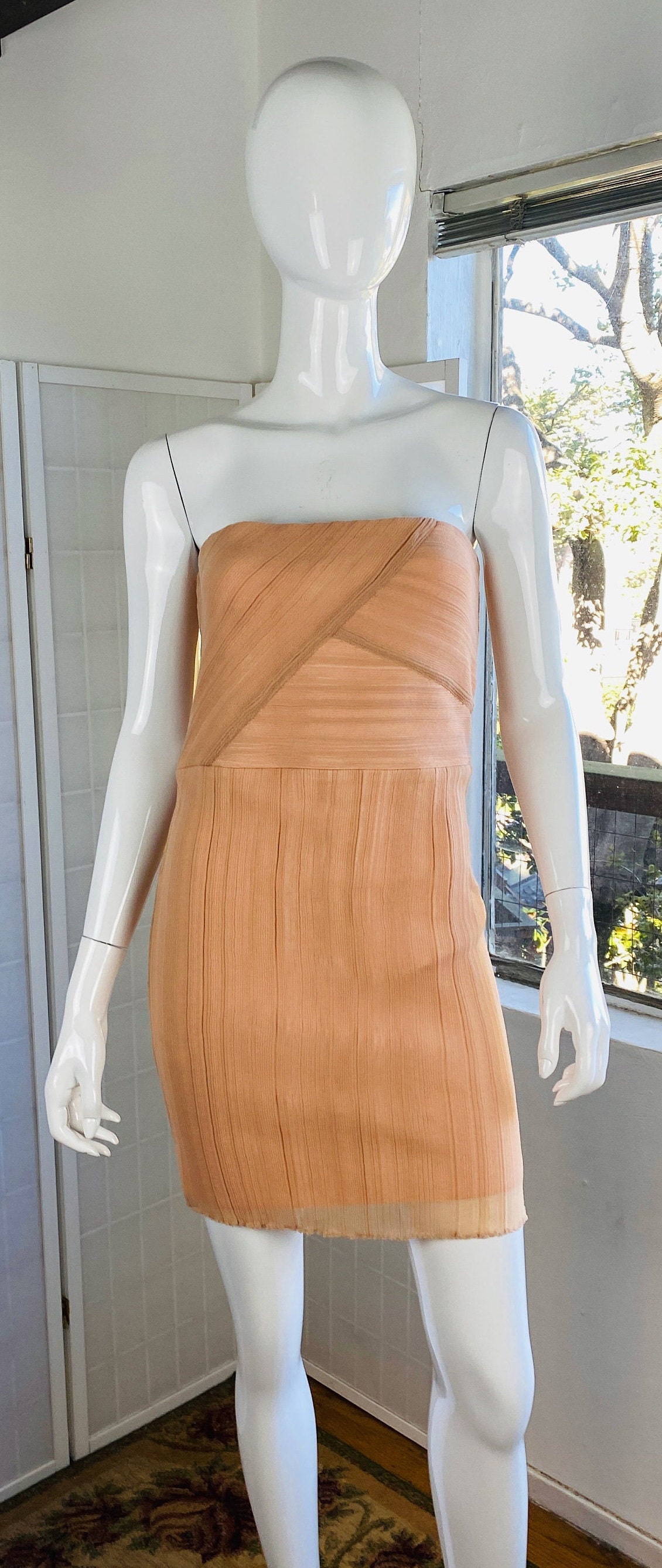 herve leger gold strapless dress Grace Short Dress main image 1