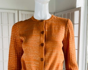 St. John Women's Orange Metallic Sweater, P.