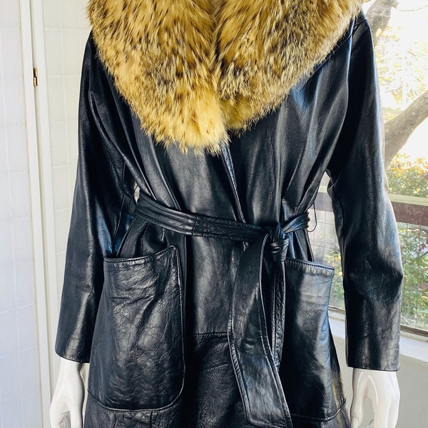 Leather and Fur Coat Etsy