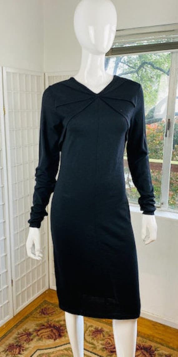 Vintage Balenciaga, Paris, black wool darted dress