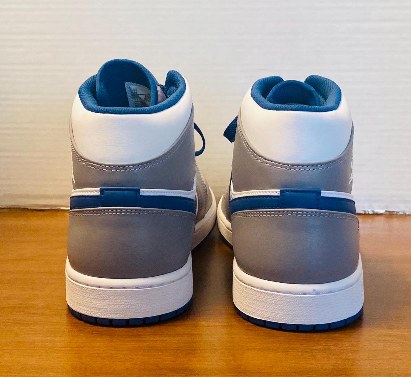 NWOB, Nike Mens Air Jordan 1 Mid DQ8426 Cement True Blue Sneaker Shoes, 14. s-l1200.jpg main image 3