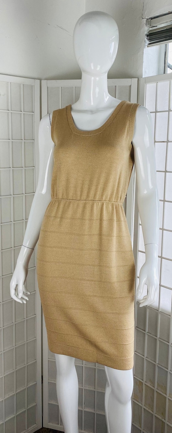 St John Womens Tan Knit Dress, 4.