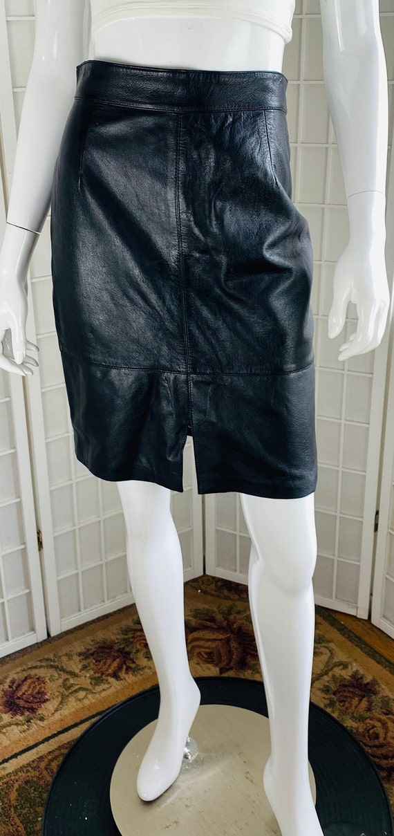 Vintage Vera Pelle womens black leather lined ski… - image 1