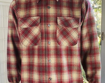 Pendelton Mens Gray Shadow Plaid Board Shirt, M. - Etsy