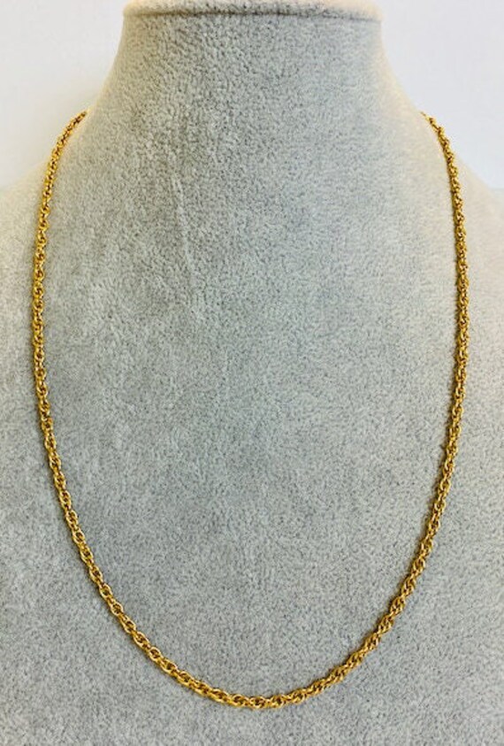 Vintage 10 kt gold twisted curb 23" chain.