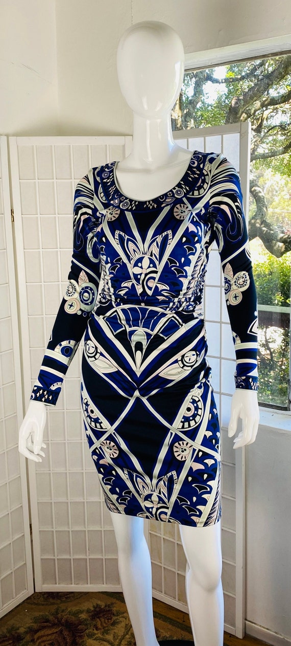 EMILIO PUCCI, Silk Print Ruched Knee-length Dress, 8. - Etsy Finland