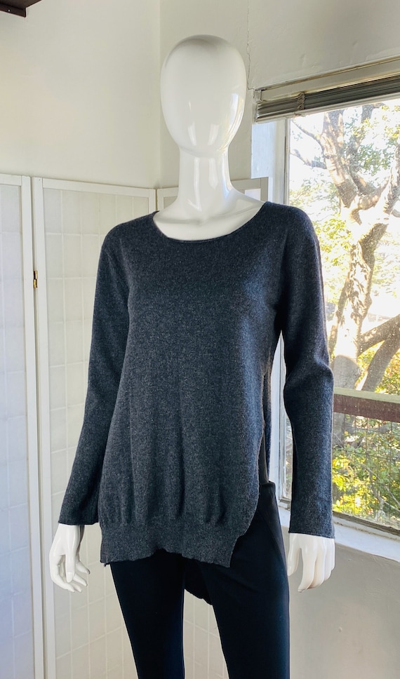 Pierantonio Gaspari Virgin Gray Wool Scoop Neck Sw