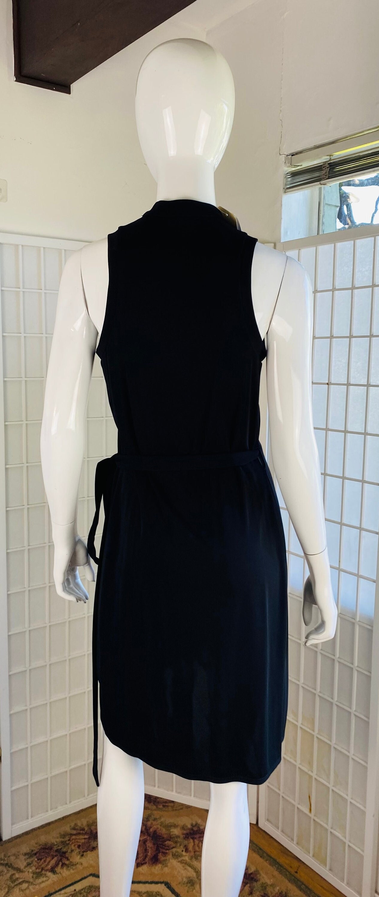 NWT, Nicole Miller, Atelier, Black Jersey Wrap Dress, 10.