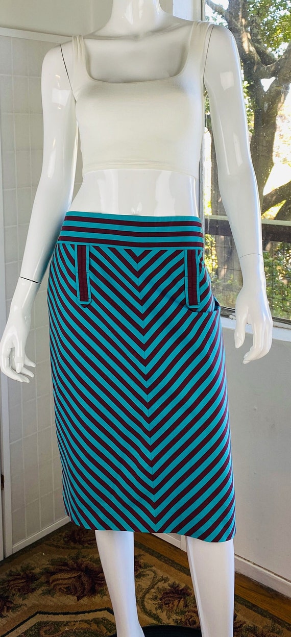 CACHAREL, Striped Knee-Length Skirt, L.