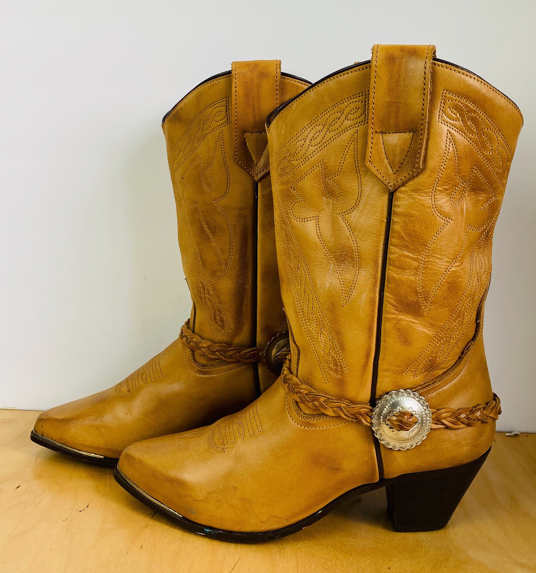 Oak Tree Farms Leather Women s Cowboy Boots 10. Etsy UK