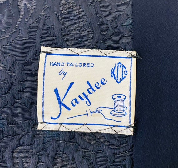 Vintage hand made black brocade fabric cocktail c… - image 3