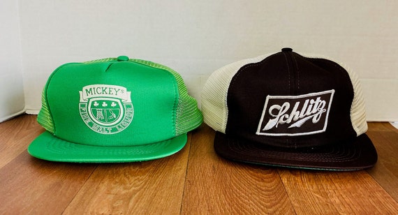 2 Vintage Baseball Style Snap Back Hats. - image 1