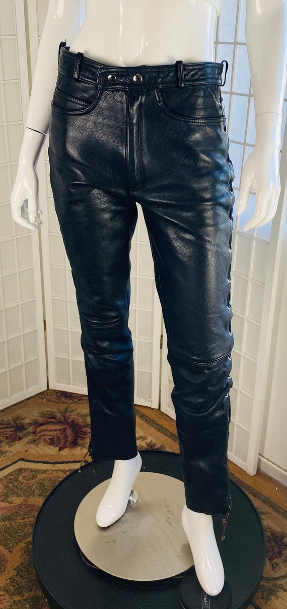 Vintage Verducci black leather, whip stitched side