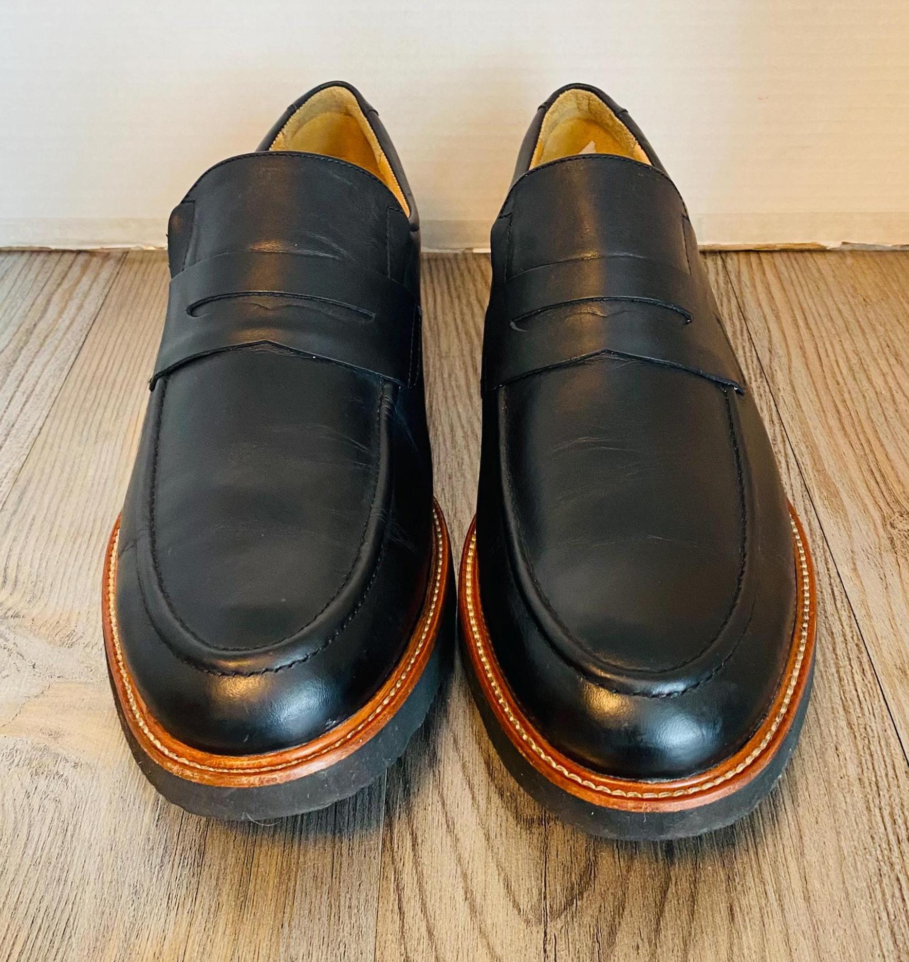 Samuel Hubbard Ivy Legend Mens Black Leather Loafers Shoes 