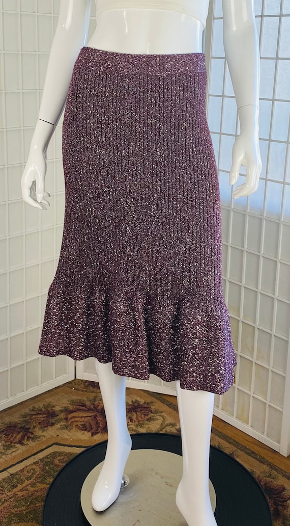 St John Womens Rayon Knit Blend Fit & Flare Skirt,
