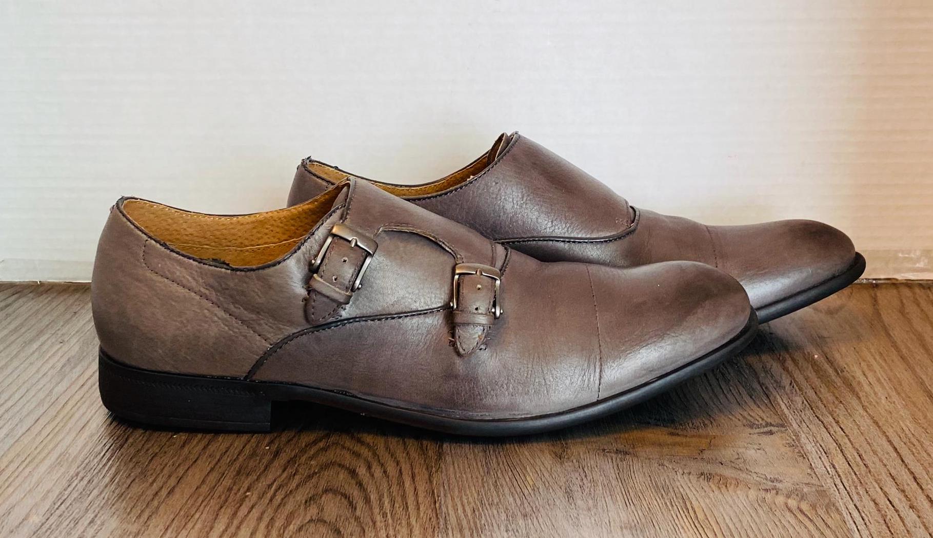 John Varvatos Star USA Mens Dark Gray Leather Monk Oxford Shoes, 10 M. John Varvatos JOHN VARVATOS MEN main image 4