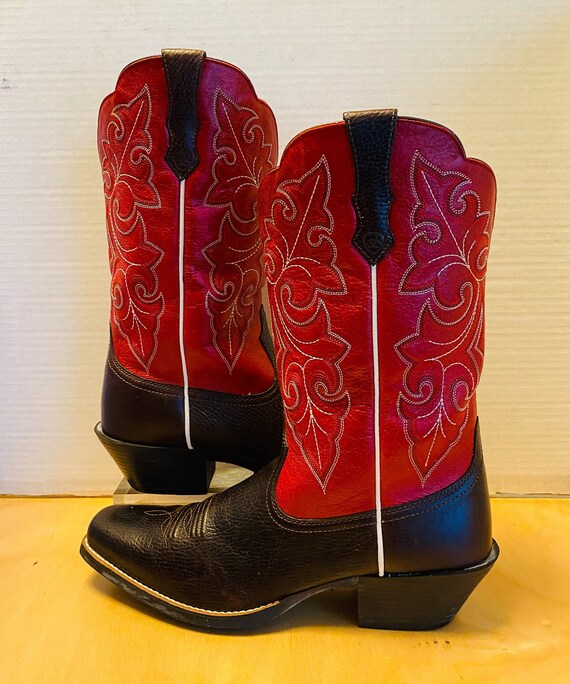 Ariat Men's Brown / Red Cowboy Boots, 10
