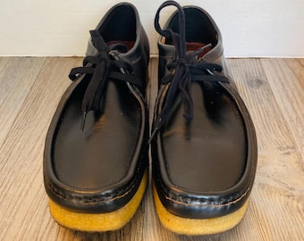 Clarks Originals Wallabees Mens Black Oiled Leather Shoes, 8.5 M.