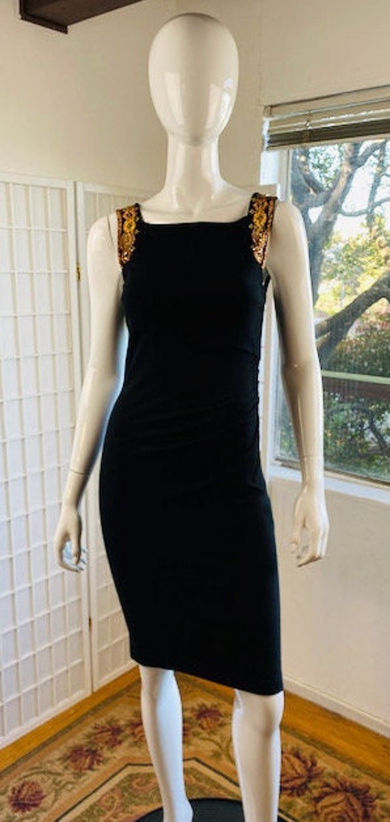 blue dress for baby girl 2000s Emilio Pucci Cobalt Blue Silk Chiffon Sleeved Gown with Beaded Print Details