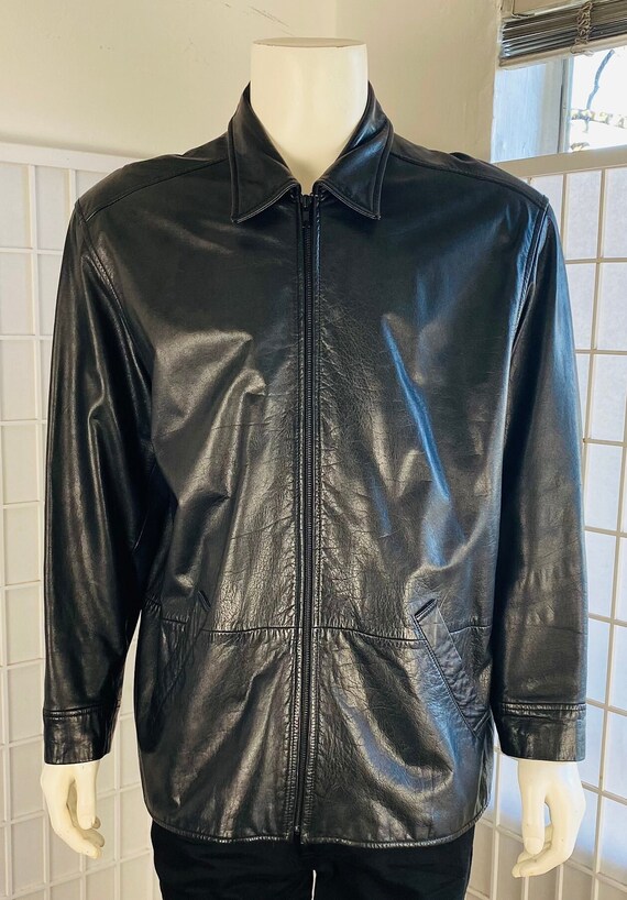 Michal Hoban, North Beach Black Leather Jacket, L. - Etsy