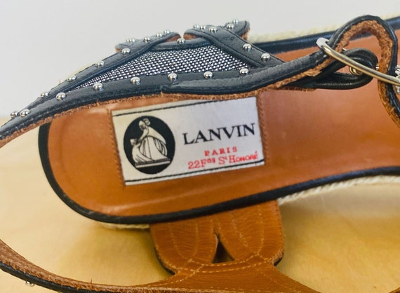 Vintage Lanvin, Paris, Esperdrille Wedge Shoe, 39… - image 2