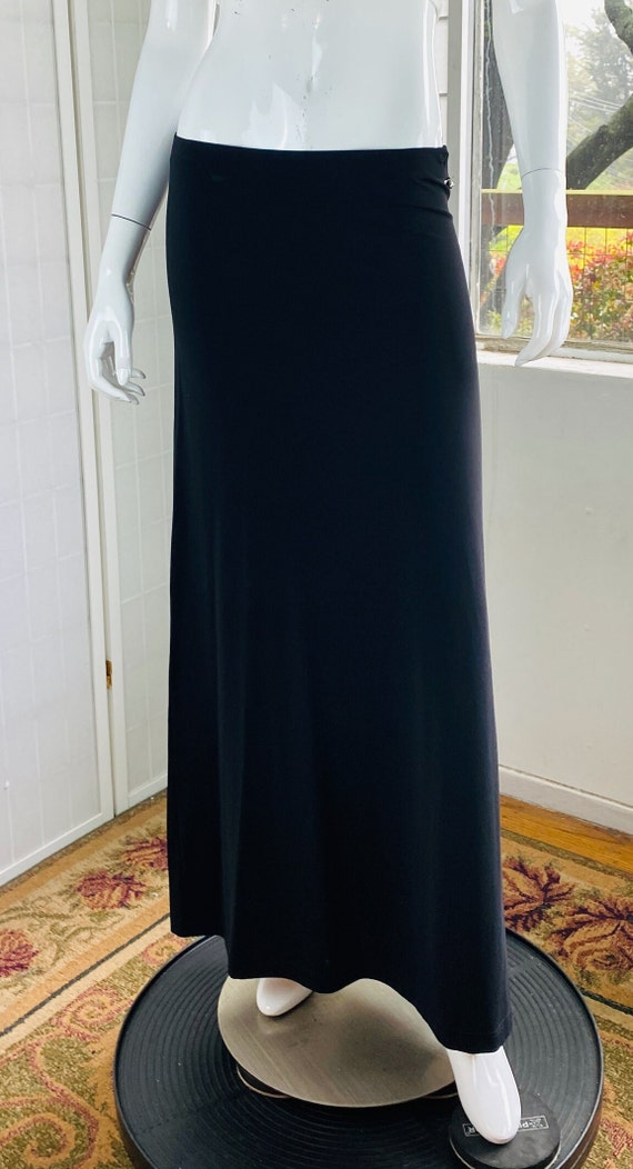 Sonia Rykiel black rayon crepe, side zipper maxi s