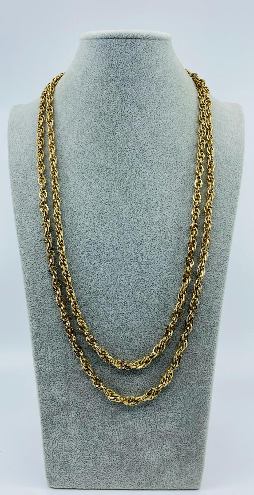 【VINTAGE HOLLYWOOD】Ladder Half Chain Necklace_VH2478NE074M Vintage Necklace Gold Tone Chain Link 18