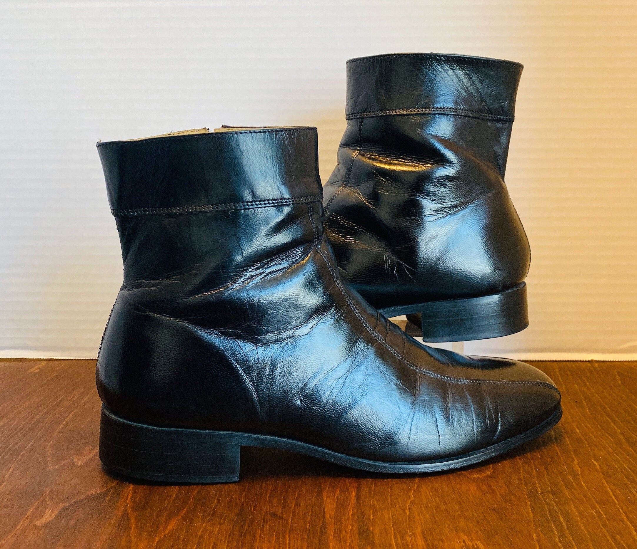 80s USA製 白タグ STACY ADAMS レザーブーツ ブラック8.5D 80s USA製 白タグ STACY ADAMS レザーブーツ ブラック8.5