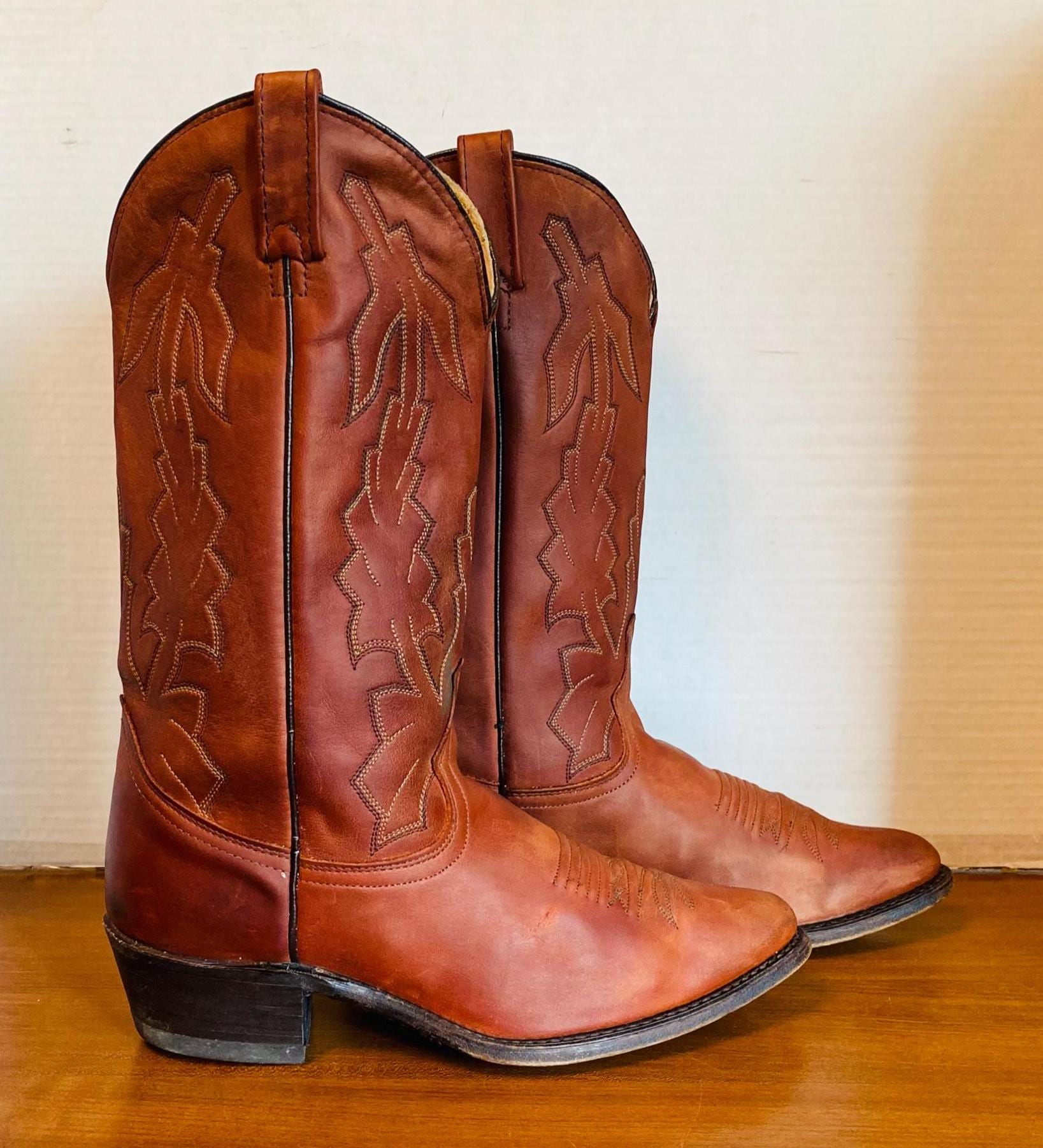 Vintage Dan Post brown leather Western Cowboy boots 226702 men\'s size 7.5 Dan Post Men Rust Cottonwood Western Cowboy Boot | JW Stores main image 3