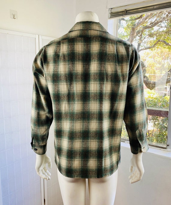 Vintage Pendleton plaid wool shirt, M. - image 2