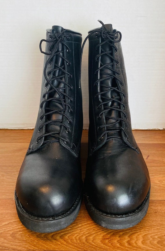 National Black Leather Lace-Up Composite Toe Work Boots NWOTB s-l400.jpg main image 3