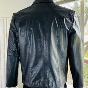 Vintage WILSON Mens Black Leather Jacket, 38 40. image 2